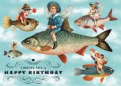 Carte postale Fishing you a happy birthday 2.-