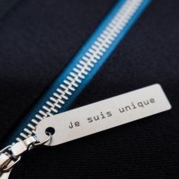 Sac unisex &quot;Je suis unique&quot;  - zip petrol