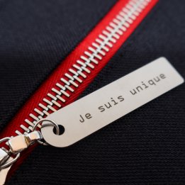 Sac unisex &quot;Je suis unique&quot; - zip rouge