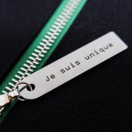 Sac unisex &quot;Je suis unique&quot; - zip vert